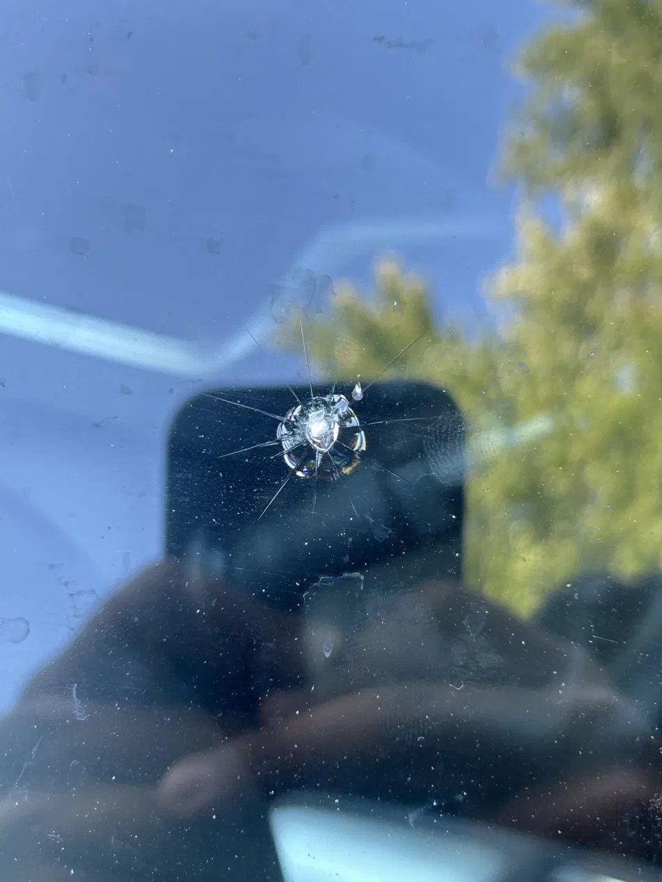Rock chip repair on a windshield in Ottawa